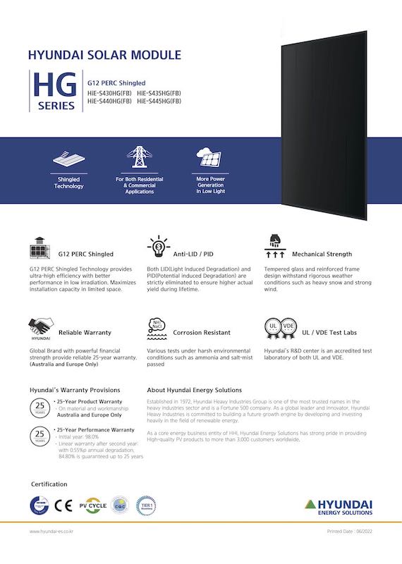 HYUNDAI HIE - S435HG - 435Wp FULLBLACK