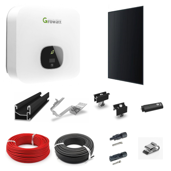 2.5kW komplett 2-faset hybrid solcelleanlegg