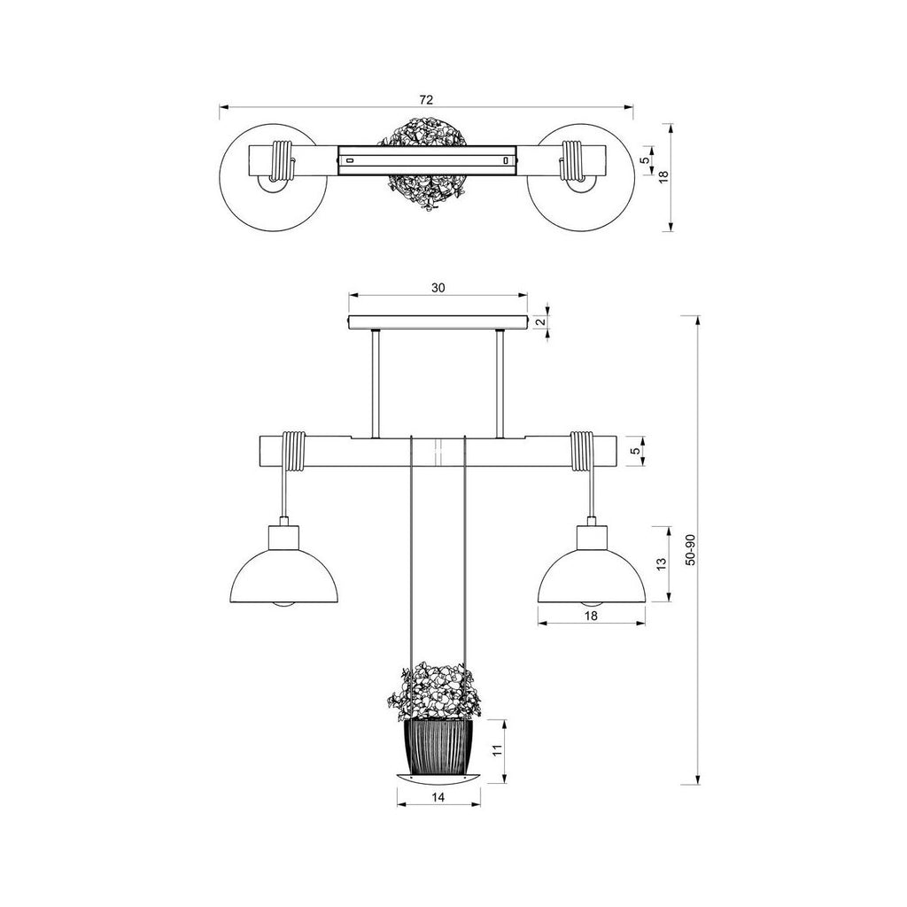 Hengelampe PIANTA Milagro E27
