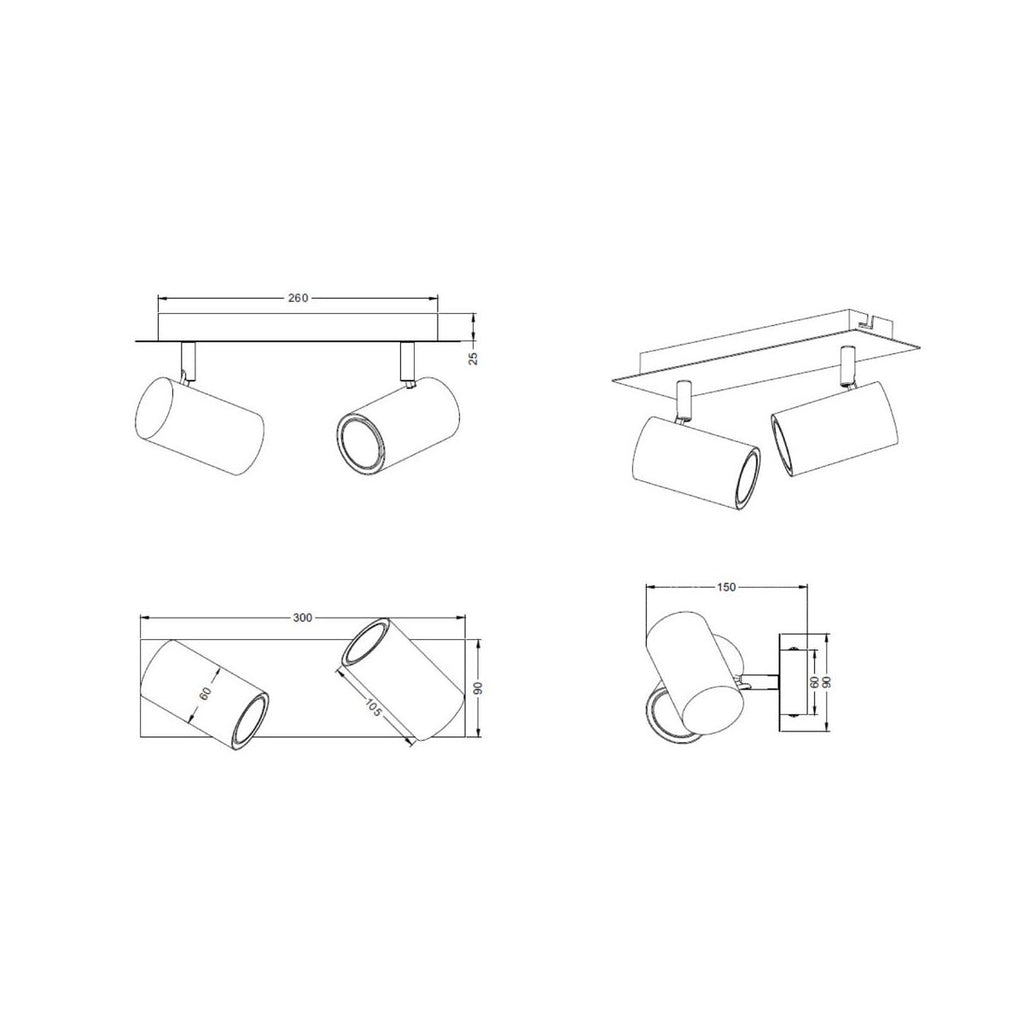 Spotskinne MARLEY Trio GU10 - Gull