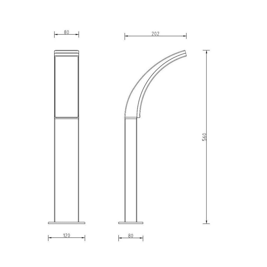 Utelampe LAKKO Inspire LED 56cm - Sort
