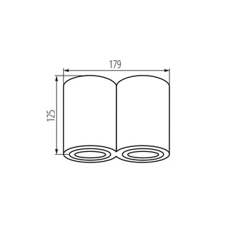 Utenpåliggende BORD 2x25W GU10