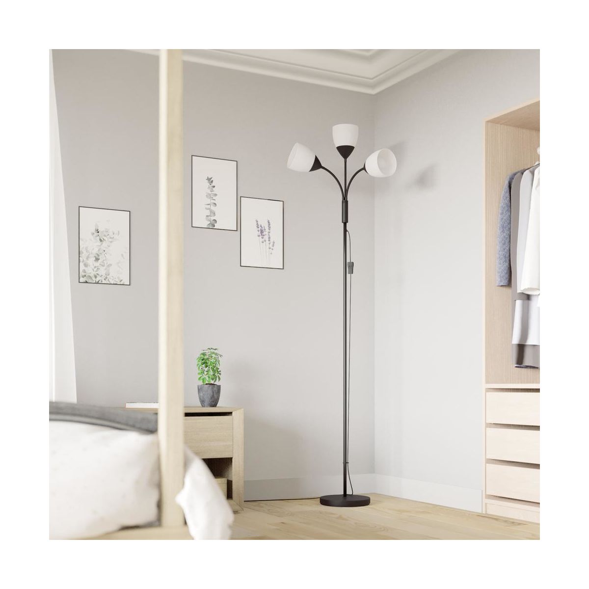 Gulvlampe DAHLIA Inspire E27 - Sort