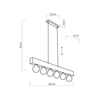 Hengelampe ARTWOOD TK Lighting 6xE27