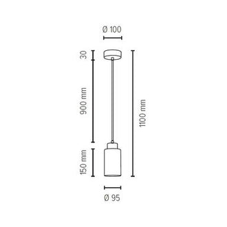 Hengelampe BOSCO Spot-Light E27 Hvit