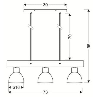 Hengelampe VARIO Candellux E27 - Sort