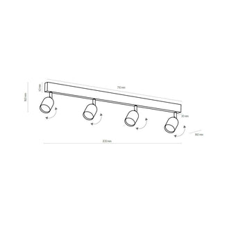Spotskinne TOP TK Lighting 4xGU10