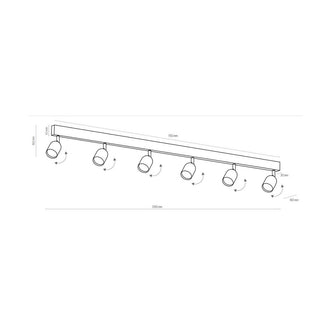 Spotskinne TOP TK Lighting 6xGU10