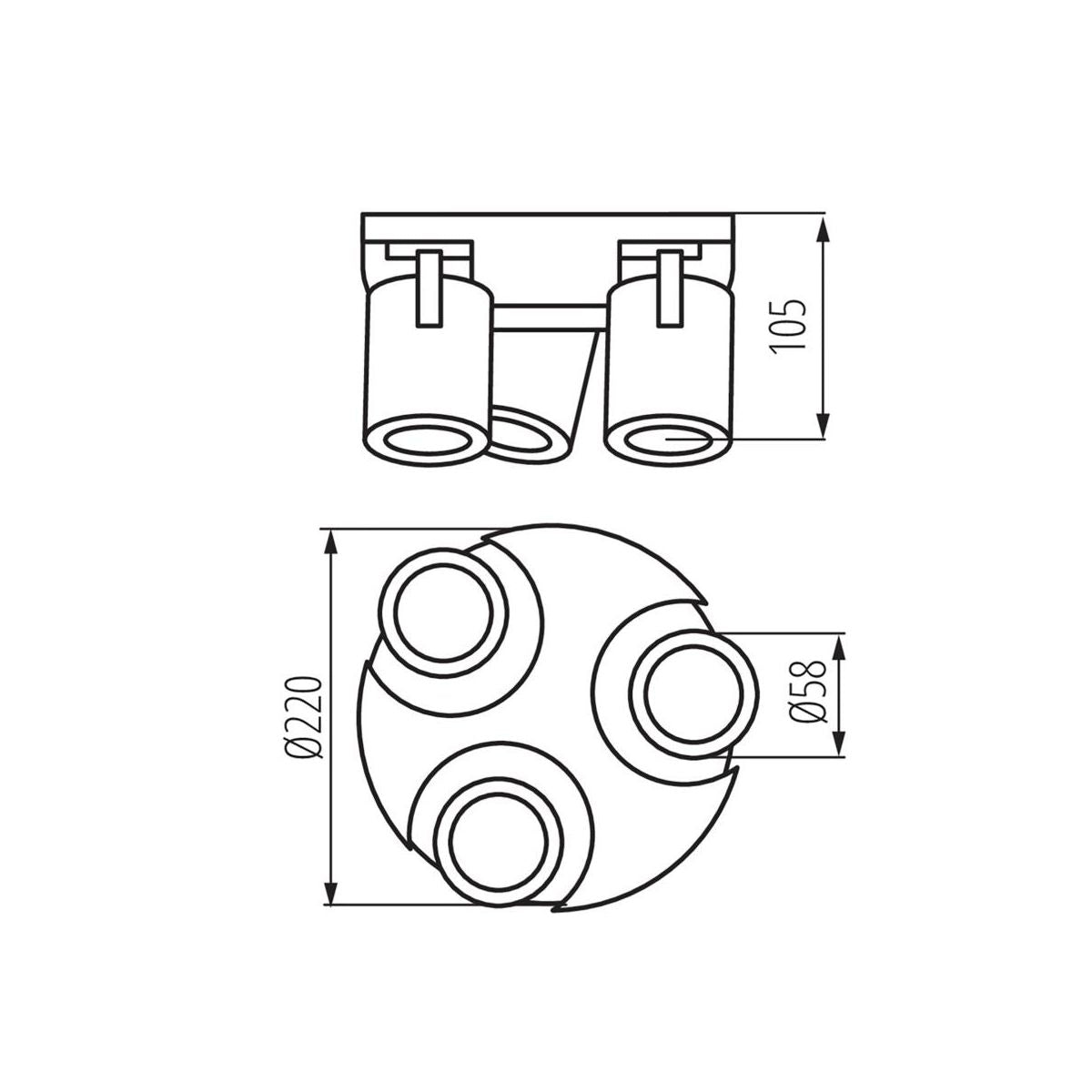 Plafond LAURIN 3x35W GU10