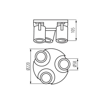 Plafond LAURIN 3x35W GU10